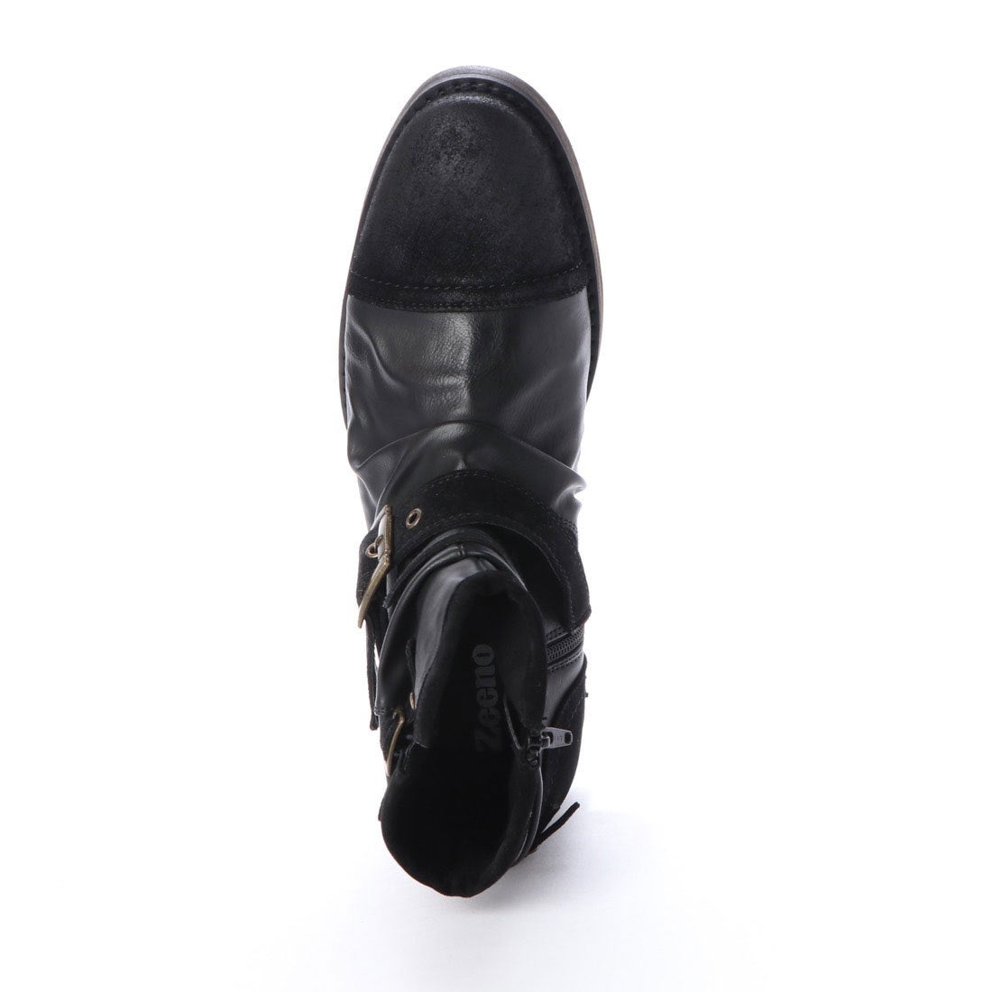 ジーノ Zeeno メンズブーツ ドレープブーツ エンジニアブーツ ショートブーツ ジップアップ 靴 メンズシューズ （ブラック）  -靴＆ファッション通販 ロコンド〜自宅で試着、気軽に返品