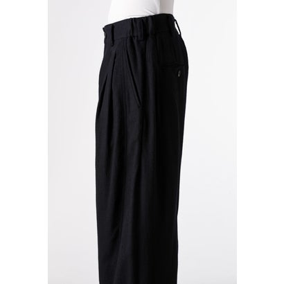 EXTRA WIDE-LEG TROUSERS Black｜詳細画像