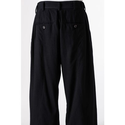 EXTRA WIDE-LEG TROUSERS Black｜詳細画像