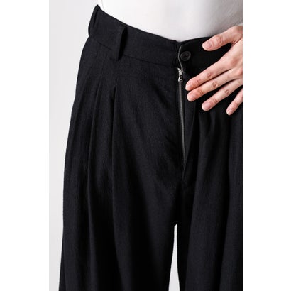 EXTRA WIDE-LEG TROUSERS Black｜詳細画像