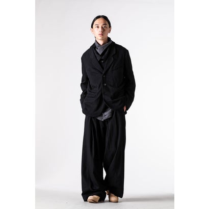 EXTRA WIDE-LEG TROUSERS Black｜詳細画像
