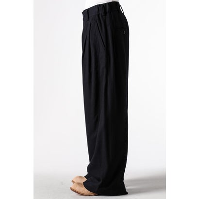 EXTRA WIDE-LEG TROUSERS Black｜詳細画像