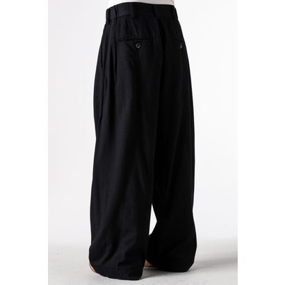 EXTRA WIDE-LEG TROUSERS Black｜詳細画像