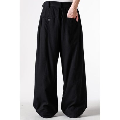 EXTRA WIDE-LEG TROUSERS Black｜詳細画像
