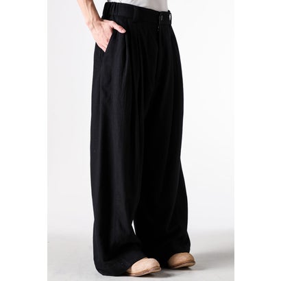 EXTRA WIDE-LEG TROUSERS Black｜詳細画像