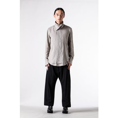STRIPED HIGH COLLAR SHIRT （L. Gray）｜詳細画像