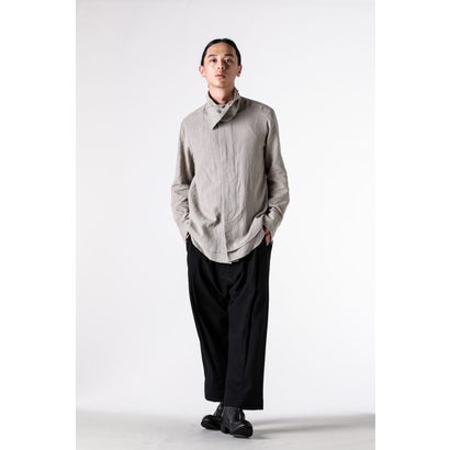 STRIPED HIGH COLLAR SHIRT （L. Gray）｜詳細画像