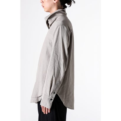 STRIPED HIGH COLLAR SHIRT （L. Gray）｜詳細画像