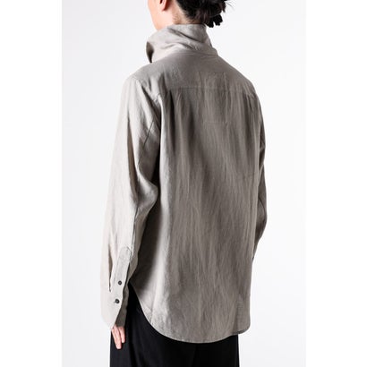 STRIPED HIGH COLLAR SHIRT （L. Gray）｜詳細画像