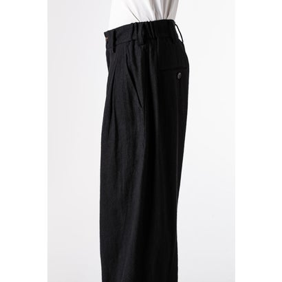 WIDE-LEG TROUSERS WITH PULL TABS Black｜詳細画像