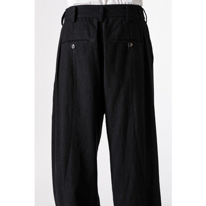 WIDE-LEG TROUSERS WITH PULL TABS Black｜詳細画像