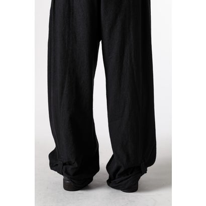 WIDE-LEG TROUSERS WITH PULL TABS Black｜詳細画像