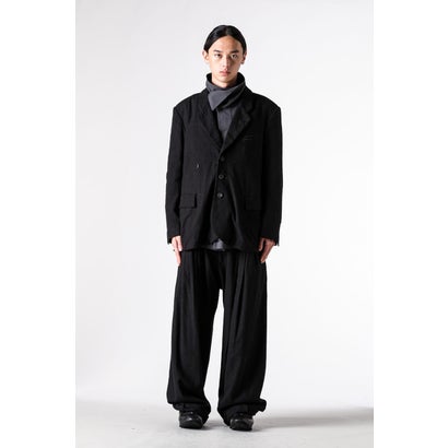 WIDE-LEG TROUSERS WITH PULL TABS Black｜詳細画像