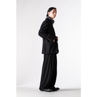 WIDE-LEG TROUSERS WITH PULL TABS Black｜詳細画像
