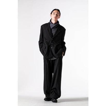 WIDE-LEG TROUSERS WITH PULL TABS Black｜詳細画像