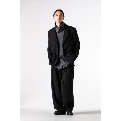 WIDE-LEG TROUSERS WITH PULL TABS Black｜詳細画像