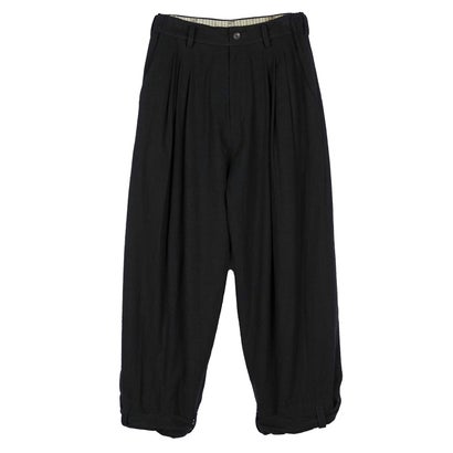 WIDE-LEG TROUSERS WITH PULL TABS Black｜詳細画像