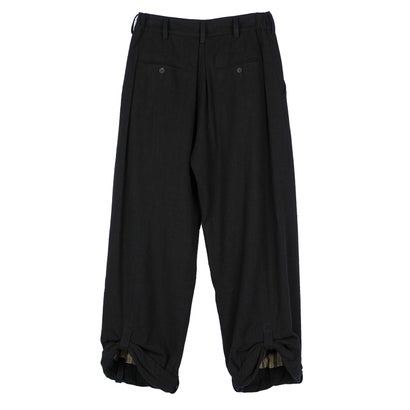WIDE-LEG TROUSERS WITH PULL TABS Black｜詳細画像