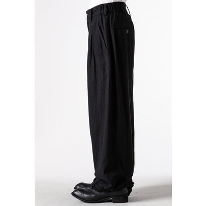 WIDE-LEG TROUSERS WITH PULL TABS Black｜詳細画像