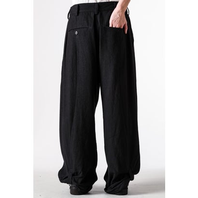 WIDE-LEG TROUSERS WITH PULL TABS Black｜詳細画像