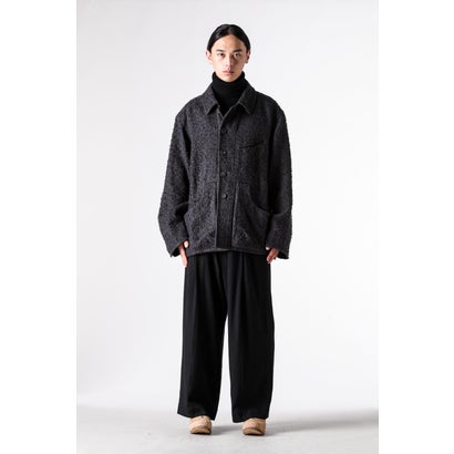 PLEATED STRAIGHT-LEG TROUSERS Black｜詳細画像