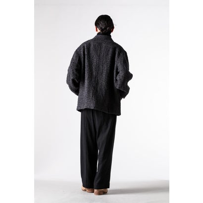 PLEATED STRAIGHT-LEG TROUSERS Black｜詳細画像