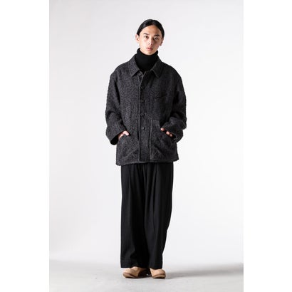 PLEATED STRAIGHT-LEG TROUSERS Black｜詳細画像