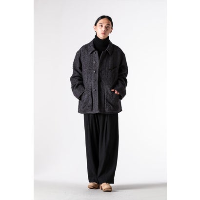 PLEATED STRAIGHT-LEG TROUSERS Black｜詳細画像