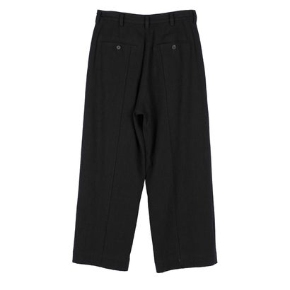 PLEATED STRAIGHT-LEG TROUSERS Black｜詳細画像