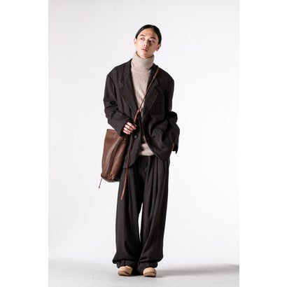 WIDE-LEG TROUSERS WITH PULL TABS Brown｜詳細画像