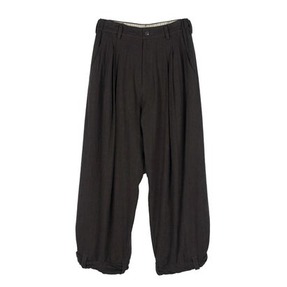 WIDE-LEG TROUSERS WITH PULL TABS Brown｜詳細画像