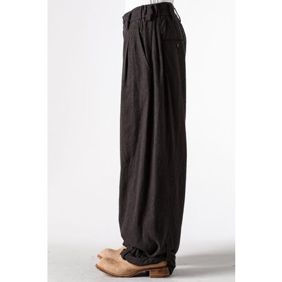 WIDE-LEG TROUSERS WITH PULL TABS Brown｜詳細画像