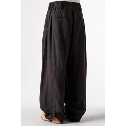 WIDE-LEG TROUSERS WITH PULL TABS Brown｜詳細画像