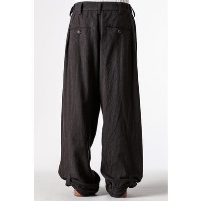 WIDE-LEG TROUSERS WITH PULL TABS Brown｜詳細画像