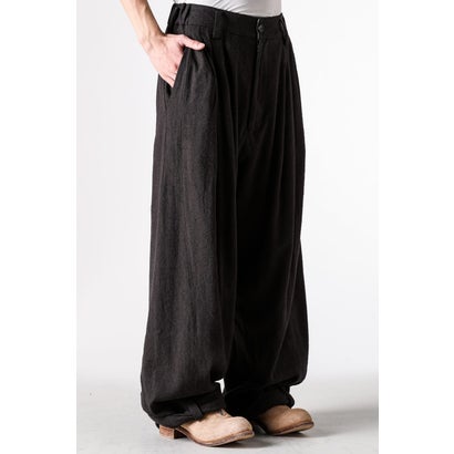 WIDE-LEG TROUSERS WITH PULL TABS Brown｜詳細画像