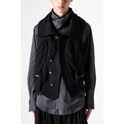 HIGH-NECK UTILITY VEST Black｜詳細画像