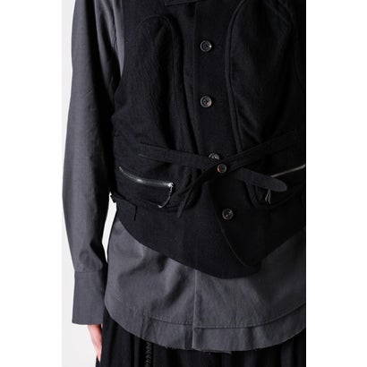 HIGH-NECK UTILITY VEST Black｜詳細画像