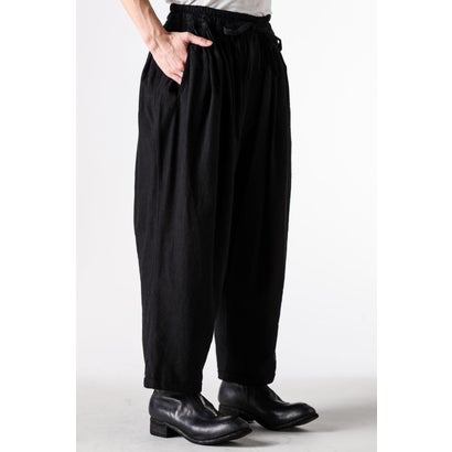 TAPERED DRAWSTRING TROUSERS Black｜詳細画像