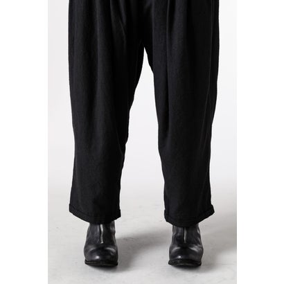 TAPERED DRAWSTRING TROUSERS Black｜詳細画像