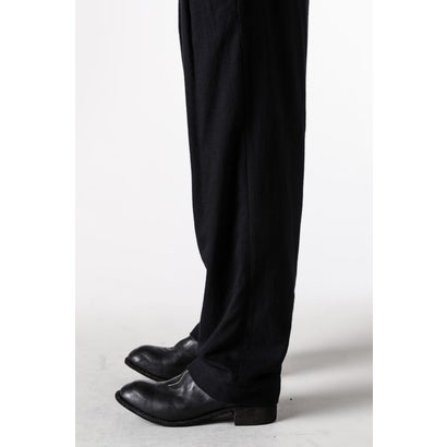 DROP-CROTCH PLEATED TROUSERS Black｜詳細画像