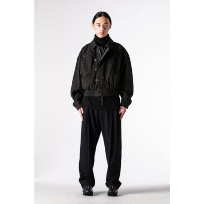 DROP-CROTCH PLEATED TROUSERS Black｜詳細画像