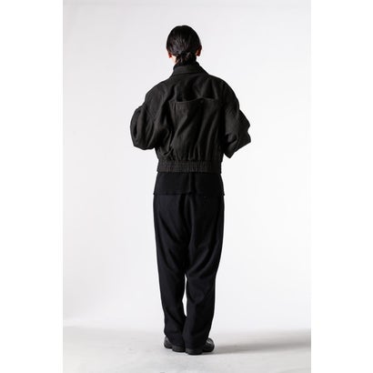 DROP-CROTCH PLEATED TROUSERS Black｜詳細画像