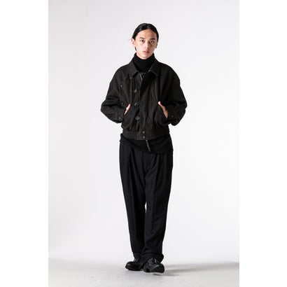 DROP-CROTCH PLEATED TROUSERS Black｜詳細画像