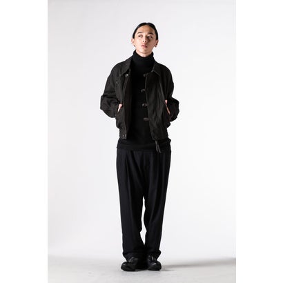 DROP-CROTCH PLEATED TROUSERS Black｜詳細画像