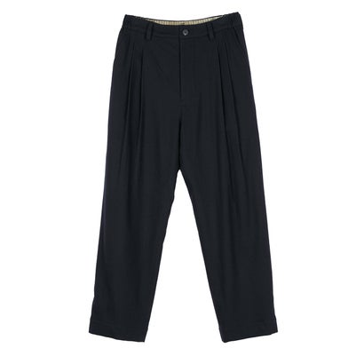 DROP-CROTCH PLEATED TROUSERS Black｜詳細画像