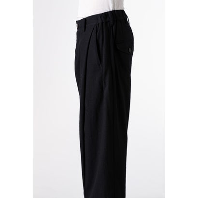 DROP-CROTCH TAPERED TROUSERS Black｜詳細画像