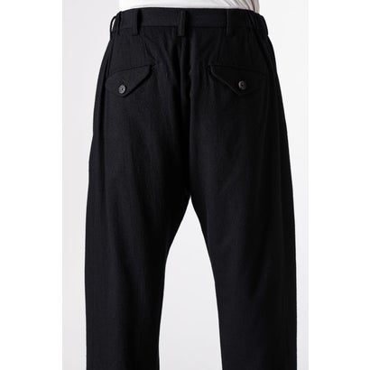 DROP-CROTCH TAPERED TROUSERS Black｜詳細画像