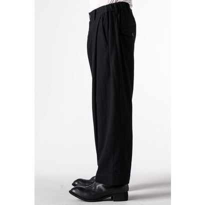 DROP-CROTCH TAPERED TROUSERS Black｜詳細画像
