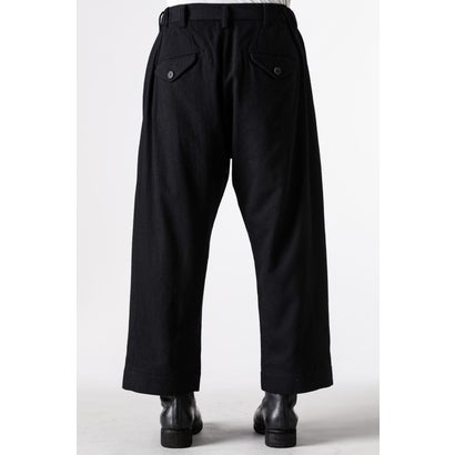 DROP-CROTCH TAPERED TROUSERS Black｜詳細画像