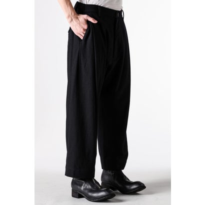DROP-CROTCH TAPERED TROUSERS Black｜詳細画像